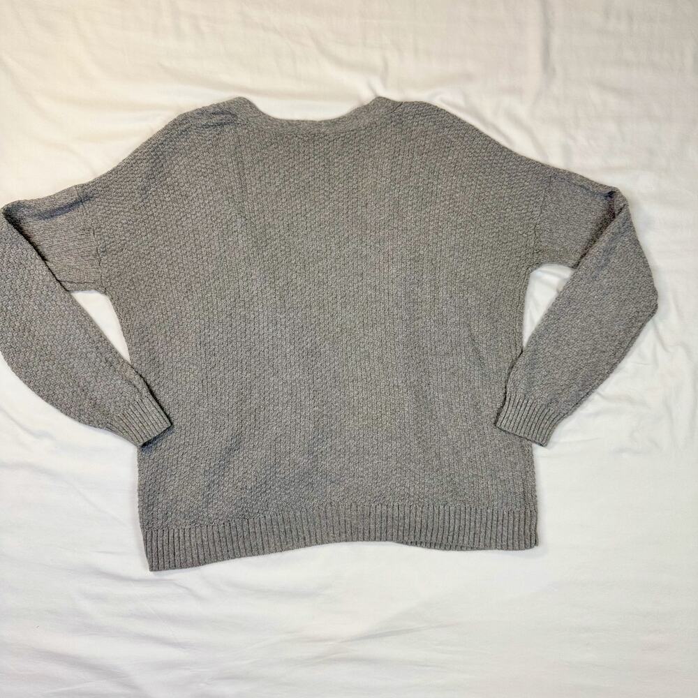 Hollister Gray Cable Knit Cardigan Women’s Medium Chunky Cotton Cozy Coastal - Picture 11 of 15